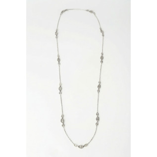 Nautical link long chain necklace in silver stainless steel six lengths woman gift