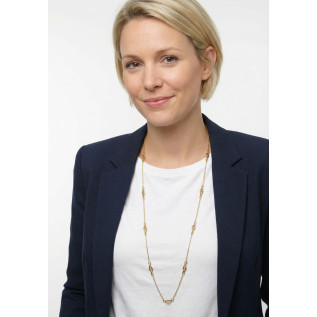 Nautical link long chain necklace in gold stainless steel six lengths woman gift