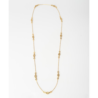 Sautoir long maille marine acier inoxydable or six longueurs cadeau femme