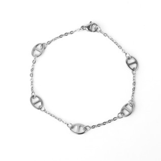 Bracelet maille marine acier inoxydable argent cadeau femme