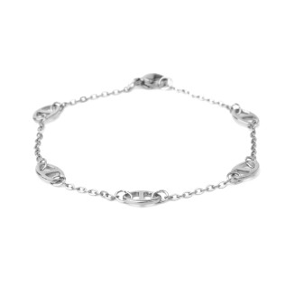 Bracelet maille marine acier inoxydable argent cadeau femme