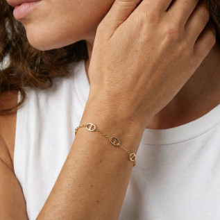 Bracelet maille marine acier inoxydable or cadeau femme