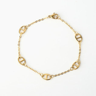 Bracelet maille marine acier inoxydable or cadeau femme