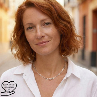 Collier maille marine acier inoxydable argent cadeau femme