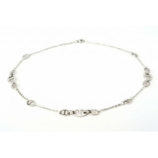 Nautical link necklace in silver stainless steel woman gift