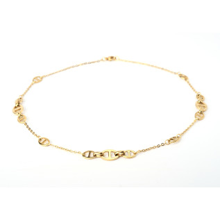 Nautical link necklace in gold stainless steel woman gift