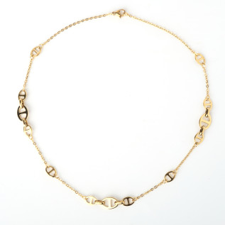 Nautical link necklace in gold stainless steel woman gift