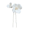 Bridal hairpin FLORA two porcelain flower pearls