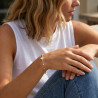 White white enamel clover bracelet on stainless steel silver and gold women jewelry