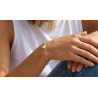 Bracelet trèfle blanc en émail sur acier inoxydable argent or bijou femme