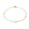 Bracelet trèfle blanc en émail sur acier inoxydable argent or bijou femme