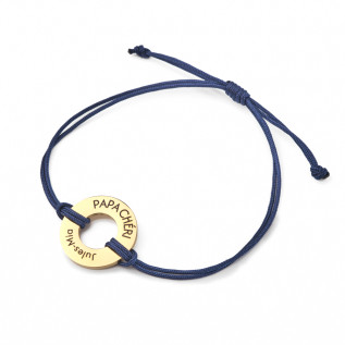 Bracelet "super papa" donut acier inoxydable or argent cordon polyester gravure laser cadeau homme femme