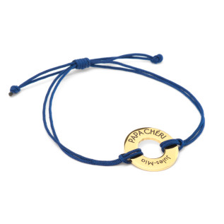 Bracelet "super papa" donut acier inoxydable or argent cordon polyester gravure laser cadeau homme femme