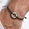 Bracelet "super papa" donut acier inoxydable or argent cordon polyester gravure laser cadeau homme femme