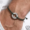 Bracelet "super papa" donut acier inoxydable or argent cordon polyester gravure laser cadeau homme femme