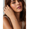 Bracelet trèfles blancs en émail sur acier inoxydable or ou argent bijou femme