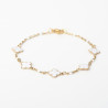 White enamel clover bracelet on silver or gold stainless steel women jewelry
