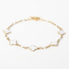 Bracelet trèfles blancs en émail sur acier inoxydable or ou argent bijou femme