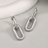 Boucles d'oreilles créoles rectangles entrelacés lisse et strié acier inoxydable or argent vendu par paire