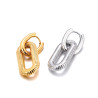 Boucles d'oreilles créoles rectangles entrelacés lisse et strié acier inoxydable or argent vendu par paire