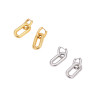 Boucles d'oreilles créoles rectangles entrelacés lisse et strié acier inoxydable or argent vendu par paire