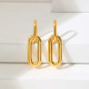 Intertwined rectangles hoop earrings in gold stainless steel sold by pair