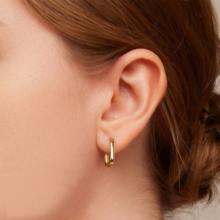 Boucles d'oreilles créoles carrés bords arrondis acier inoxydable argent or argent vendu par paire