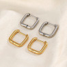 Smooth edges square hoop earrings stainless steel silver gold silver sold by pair