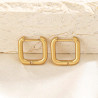 Smooth edges square hoop earrings stainless steel silver gold silver sold by pair