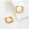 Boucles d'oreilles créoles carrés bords arrondis acier inoxydable argent or argent vendu par paire