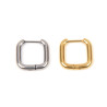 Boucles d'oreilles créoles carrés bords arrondis acier inoxydable argent or argent vendu par paire