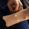 Flower bracelet on gold stainless steel women jewelry