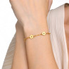 Flower bracelet on gold stainless steel women jewelry