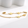 Bracelet fleurs en acier inoxydable or bijou femme