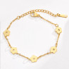Bracelet fleurs en acier inoxydable or bijou femme