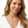 Collier trèfles en émail blancs et trèfles creux sur acier inoxydable argent or cadeau femme