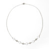 Collier trèfles en émail blancs et trèfles creux sur acier inoxydable argent or cadeau femme