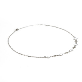 Collier trèfles en émail blancs et trèfles creux sur acier inoxydable argent or cadeau femme