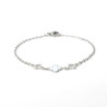 White enamel and two hollow clovers bracelet on stainless steel silver and gold women jewelry