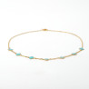 Turquoise enamel clover necklace on silver or gold stainless steel woman gift