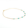 Turquoise enamel clover necklace on silver or gold stainless steel woman gift