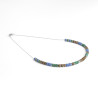 Collier perles Miyuki marron vert bleu et rondelles hématite sur acier inoxydable argent or cadeau femme