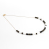 Collier perles Miyuki noir blanc et rondelles hématite sur acier inoxydable argent or cadeau femme