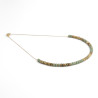 Hematite discs and beige and khaki tones Miyuki beads necklace on silver or gold stainless steel woman gift