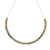 Collier perles Miyuki tons beige et kaki et rondelles hématite sur acier inoxydable argent or cadeau femme