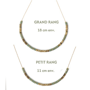 Hematite discs and beige and khaki tones Miyuki beads necklace on silver or gold stainless steel woman gift