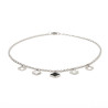Collier trèfle noir blanc et creux sur acier inoxydable argent cadeau collier femme