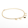 Collier trèfle noir blanc et creux sur acier inoxydable or cadeau collier femme