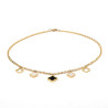 Black white and hollow clover necklace on gold stainless steel woman necklace gift