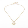 Double-sided black white clover necklace cubic zirconia on gold stainless steel woman necklace gift